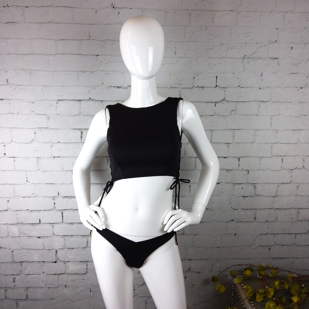 Kopper & Zink Jaime High Neck Bikini Top Black L